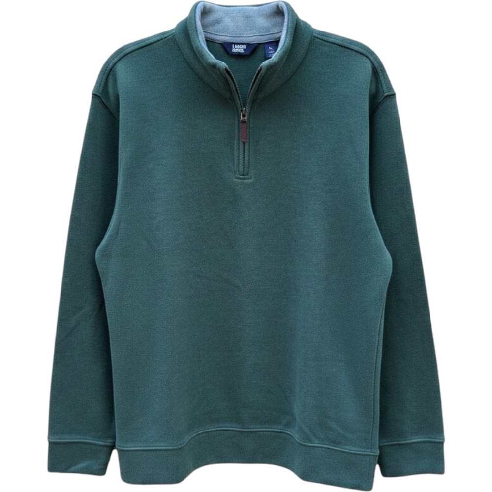 Land's End Men's Quarter Zip Long Sleeve Soft Cozy Pullover XL Green